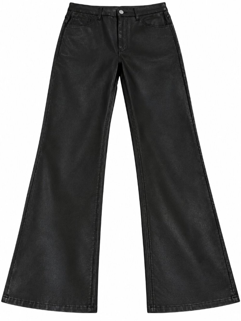 INC International Concepts Pants | Black Faux Leather Wide Leg Pants | Size 8